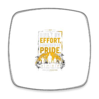 Built by Effort, Powered by Pride labord day - Magnet carré - blanc - Devant