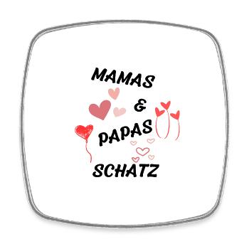 Mamas und Papas Schatz - Viereckiger Kühlschrankmagnet - Weiß - Vorne