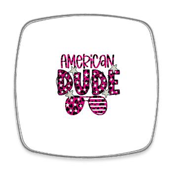 American Dude - Square fridge magnet - white - Front