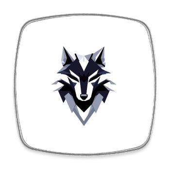 Wolf Low Poly Logo Design - Viereckiger Kühlschrankmagnet - Weiß - Vorne