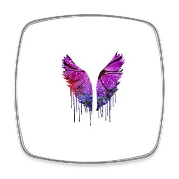 ailes d’ange, ailes, aquarelle, colorée, ailes d’ange, fleur - Magnet carré - blanc - Devant