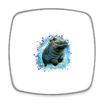 hippo,hippo,graffiti,painting,hippo baby,baby - Square fridge magnet - white - Front