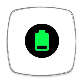 Round low battery - Square fridge magnet - white - Front