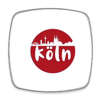 köln,kreis,scherenschnitt, skyline,rot - Viereckiger Kühlschrankmagnet - Weiß - Vorne