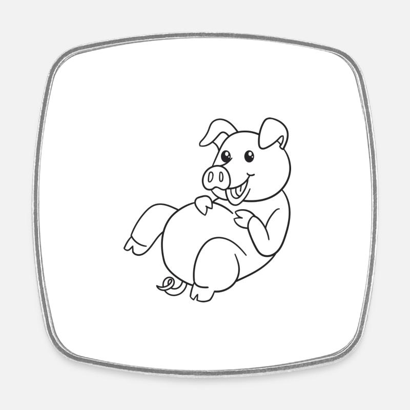 Schwein, Schweine, Geschenk, Geschenkidee - Viereckiger Kühlschrankmagnet - Weiß