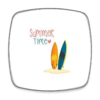 Summer Time - Viereckiger Kühlschrankmagnet - Weiß - Vorne