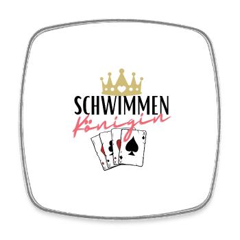 Schwimmen Königin - Viereckiger Kühlschrankmagnet - Weiß - Vorne
