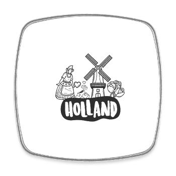 Dutch Design - Square fridge magnet - white - Front