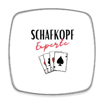 Schafkopf Experte - Viereckiger Kühlschrankmagnet - Weiß - Vorne