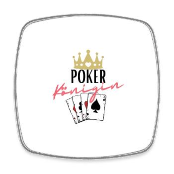 Reine du poker - Magnet carré - blanc - Devant