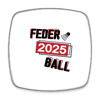 Federball Spielerin Team Turnier Badminton 2025 - Viereckiger Kühlschrankmagnet - Weiß - Vorne