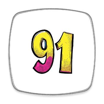 91 Number Comic - Square fridge magnet - white - Front