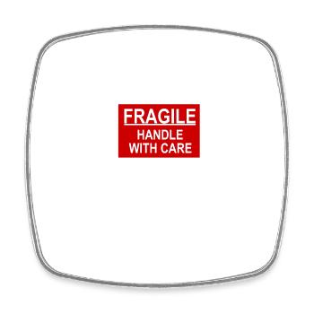 fragile handle with care red - Viereckiger Kühlschrankmagnet - Weiß - Vorne