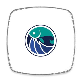 pêche pêche pêche motif logo - Magnet carré - blanc - Devant
