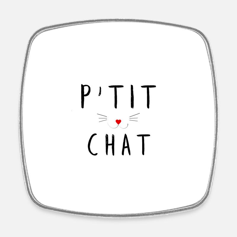 P'tit chat - Magnet carré - blanc