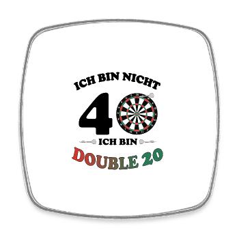 Dart Spieler 40. Geburtstag Double 20 Geschenk - Viereckiger Kühlschrankmagnet - Weiß - Vorne