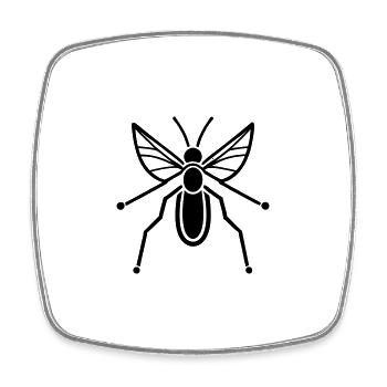 Moustique - Magnet carré - blanc - Devant