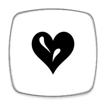Coeur - Magnet carré - blanc - Devant