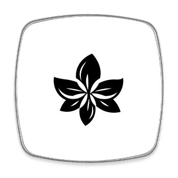 Fleur - Magnet carré - blanc - Devant