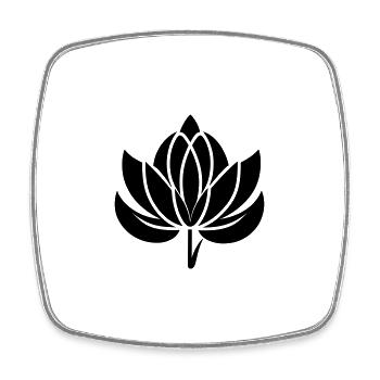 Blume - Viereckiger Kühlschrankmagnet - Weiß - Vorne