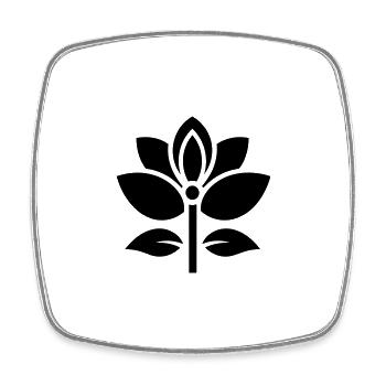 Fleur - Magnet carré - blanc - Devant