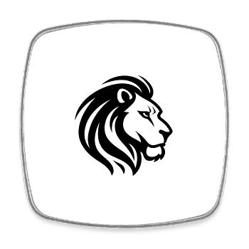 lion - Square fridge magnet - white - Front
