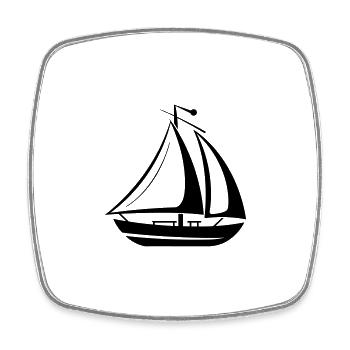 Segelschiff - Viereckiger Kühlschrankmagnet - Weiß - Vorne