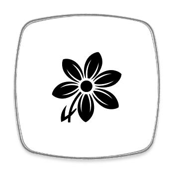 Blume - Viereckiger Kühlschrankmagnet - Weiß - Vorne
