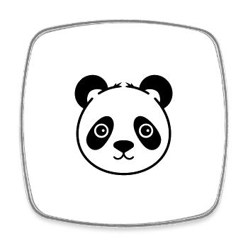 Panda - Viereckiger Kühlschrankmagnet - Weiß - Vorne