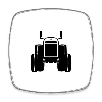 Tracteur - Magnet carré - blanc - Devant