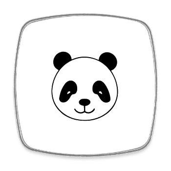 panda - Square fridge magnet - white - Front