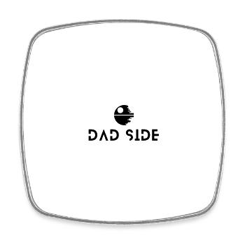 Kollektion - "Dad Side Death Start" - Schwarzes Design - Viereckiger Kühlschrankmagnet - Weiß - Vorne