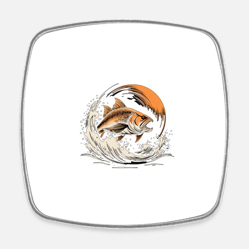 Angler Edition - Square fridge magnet - white