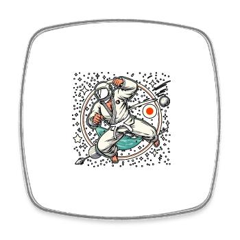 Judo - Viereckiger Kühlschrankmagnet - Weiß - Vorne