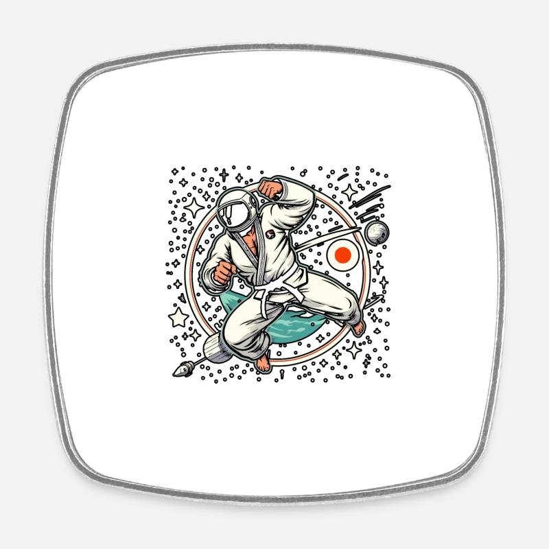 Judo - Magnet carré - blanc