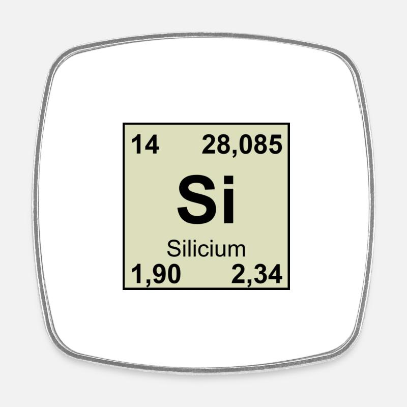 14 Silcium - Magnet carré - blanc