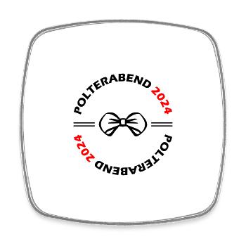 Polterabend 2024 - Viereckiger Kühlschrankmagnet - Weiß - Vorne