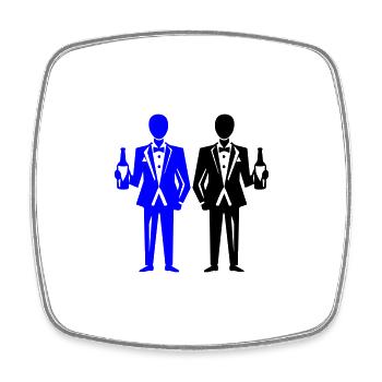 Groom Party Wedding Bachelor - Square fridge magnet - white - Front