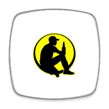 Bottle of Beer Drinking Party - Square fridge magnet - white - Front