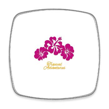 Tropical Adventures - Pink - Viereckiger Kühlschrankmagnet - Weiß - Vorne