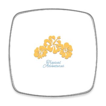 Tropical Adventures - Yellow - Viereckiger Kühlschrankmagnet - Weiß - Vorne