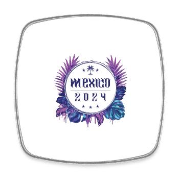 Mexiko 2024 - Viereckiger Kühlschrankmagnet - Weiß - Vorne