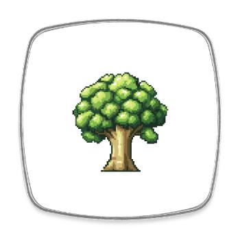 Brokkoli Pixel Gamer - Viereckiger Kühlschrankmagnet - Weiß - Vorne