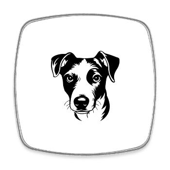 Jack Russel Terrier Hund Kopf - Viereckiger Kühlschrankmagnet - Weiß - Vorne