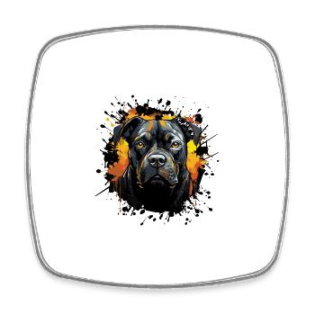 Staffordshire Bull Terrier Dog Portrait - Square fridge magnet - white - Front
