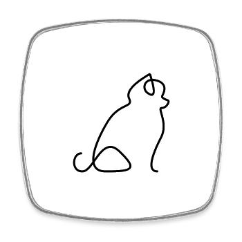 Pomeranian - Square fridge magnet - white - Front