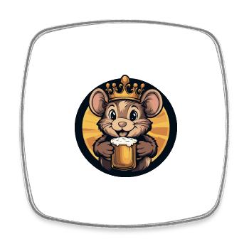 Bande dessinée de bière souris - Magnet carré - blanc - Devant