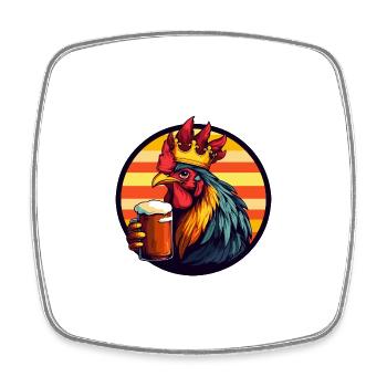 Hahn Bier Comic - Viereckiger Kühlschrankmagnet - Weiß - Vorne