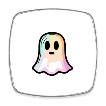 Geist Halloween Comic Süß - Viereckiger Kühlschrankmagnet - Weiß - Vorne