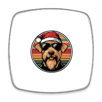 Airedale Terrier Hund Weihnachten Cool - Viereckiger Kühlschrankmagnet - Weiß - Vorne